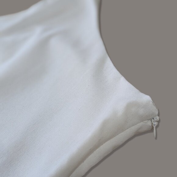 White Linen One Shoulder Mini Dress - Small - Picture 7 of 10